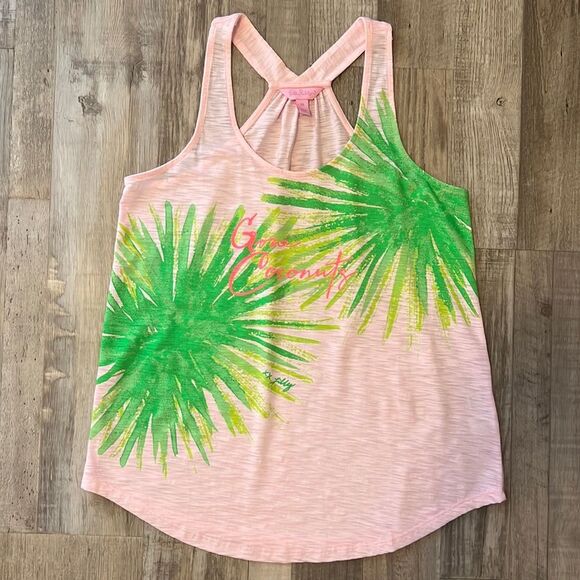 Lilly Pulitzer Pink Cordelia Gone Coconuts Racerback Tank Top NWOT - Picture 5 of 11